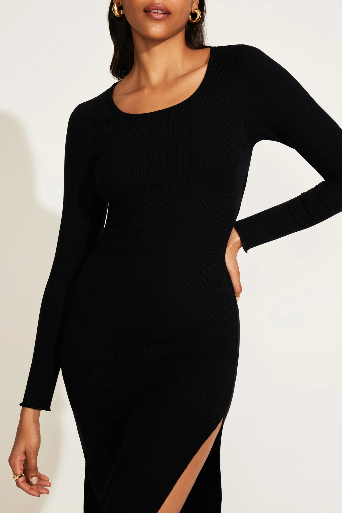 The Date Night Dress - Black Organic Rib - Image 3