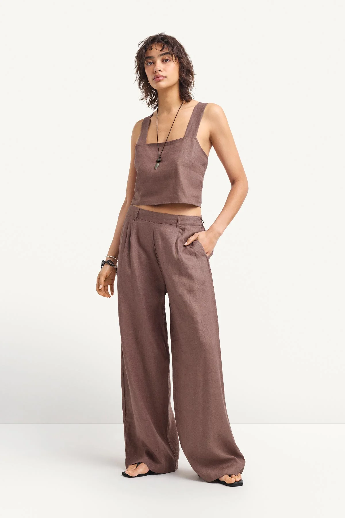 The Getaway Pant - Mocha EcoLinen - Image 2