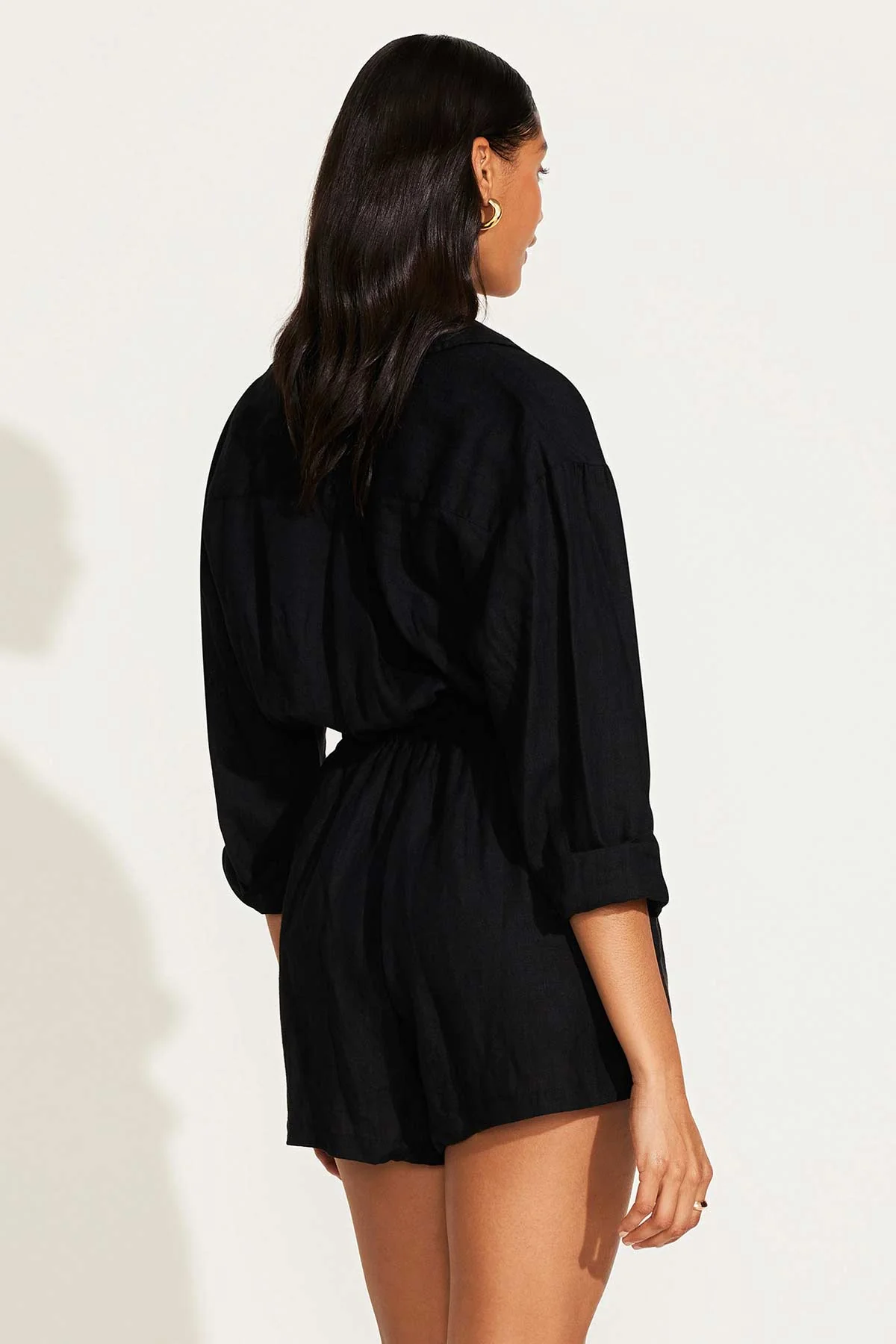 The Getaway Romper - Black EcoLinen - Image 4
