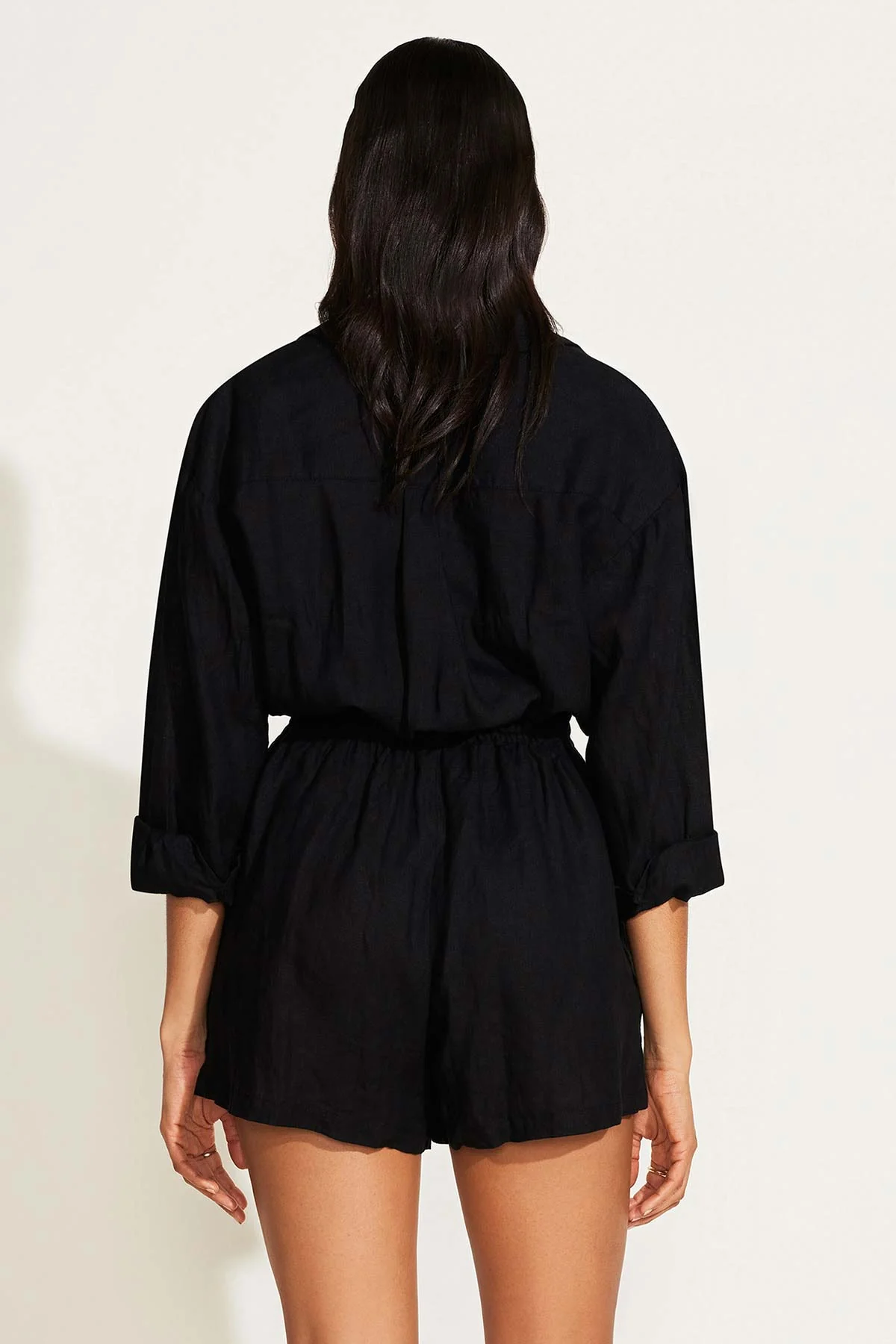 The Getaway Romper - Black EcoLinen - Image 5