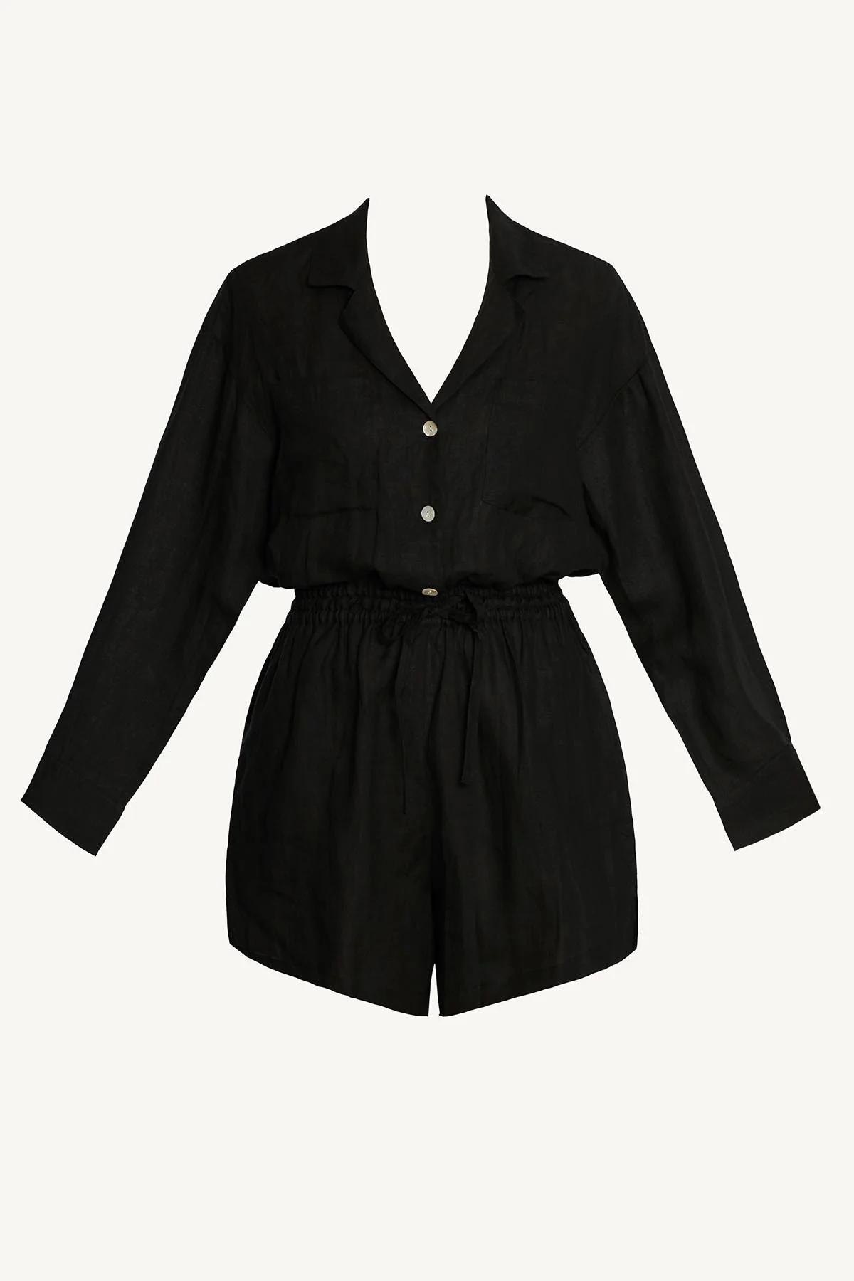 The Getaway Romper - Black EcoLinen - Image 6