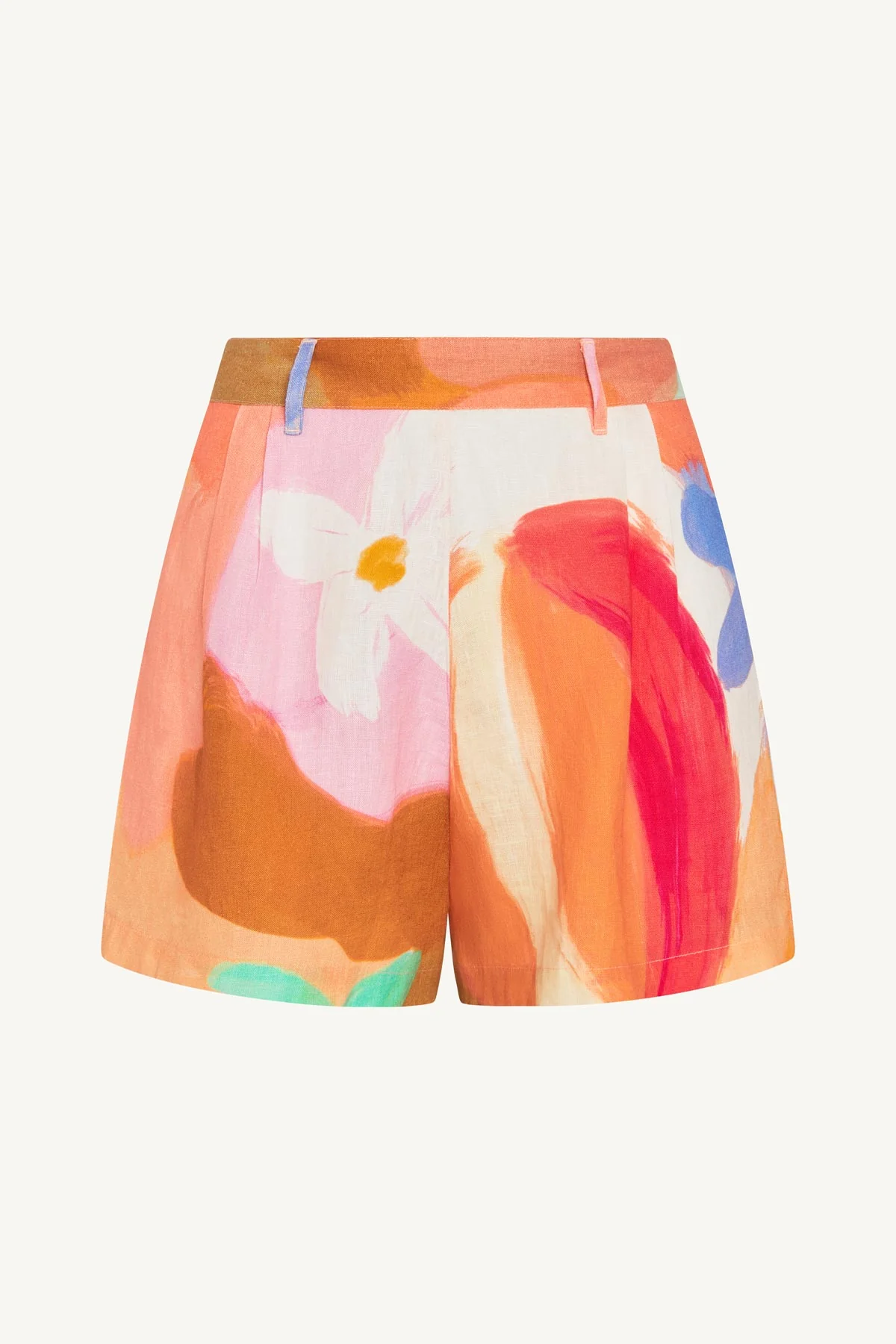 The Getaway Short - In Bloom Colorblock EcoLinen - Image 5