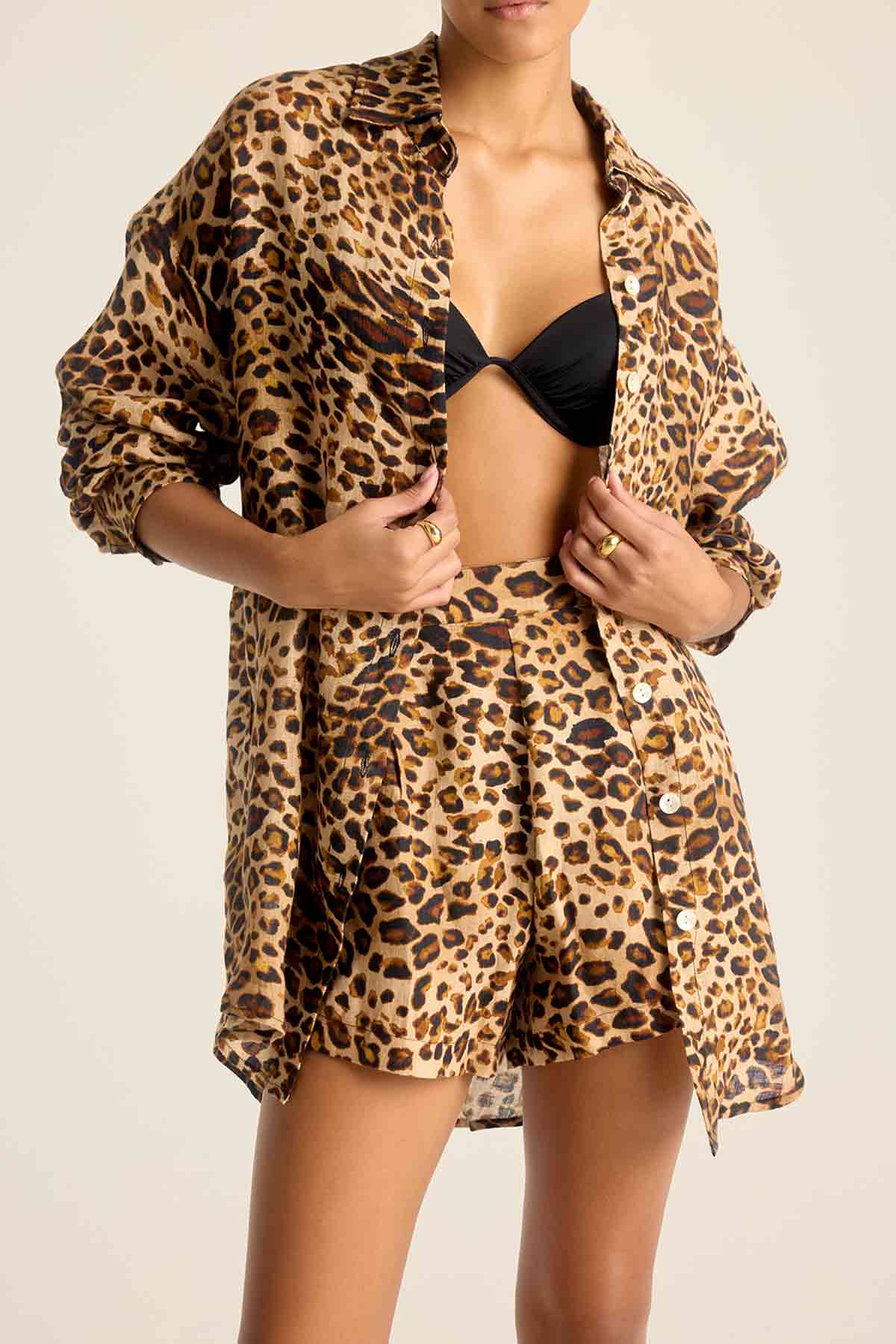 The Getaway Short - Lux Leopard EcoLinen - Image 2