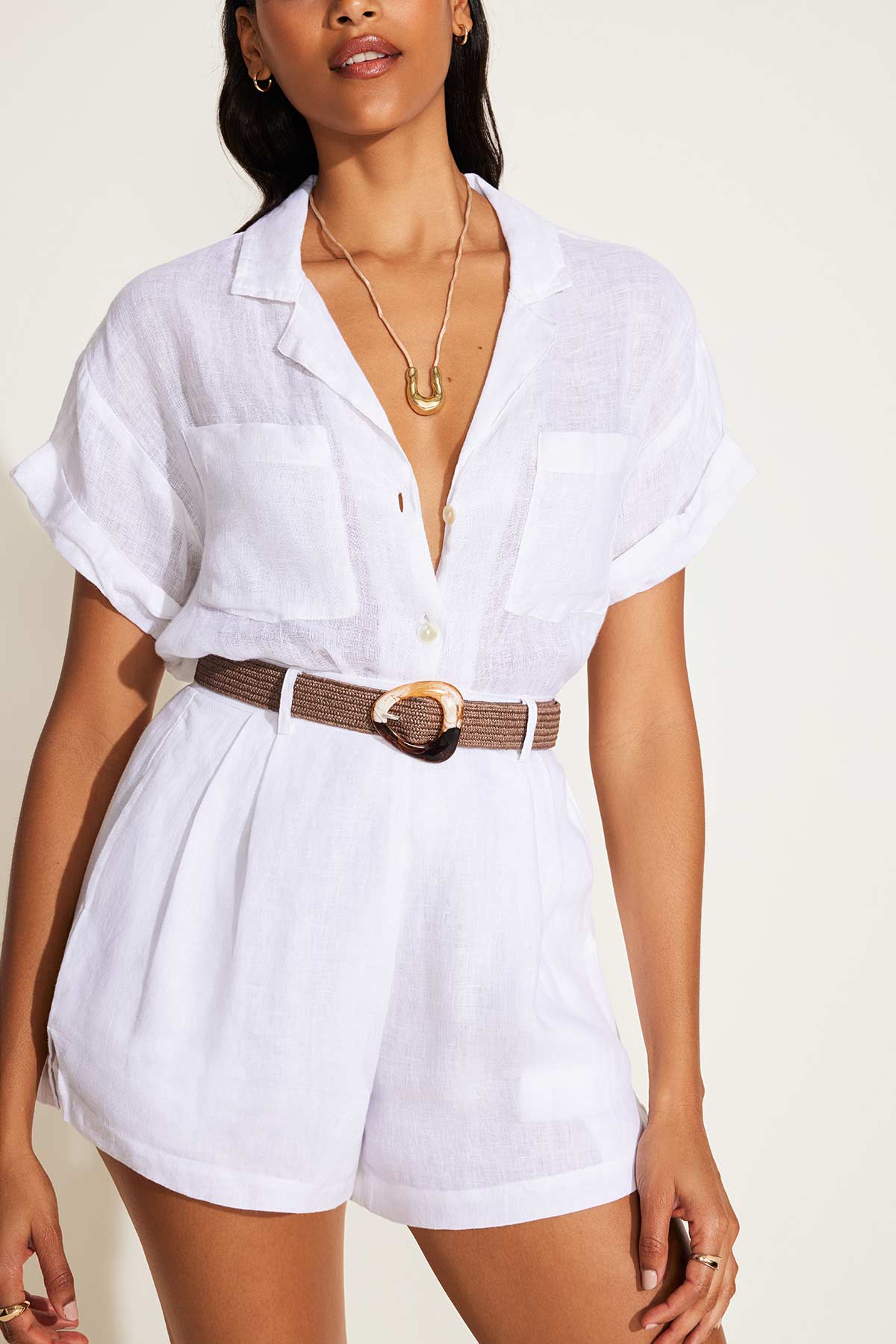 The Getaway Short - White EcoLinen - Image 3