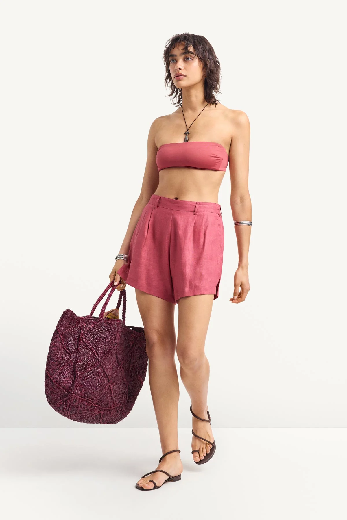 The Getaway Short - Wild Rose Ecolinen - Image 3