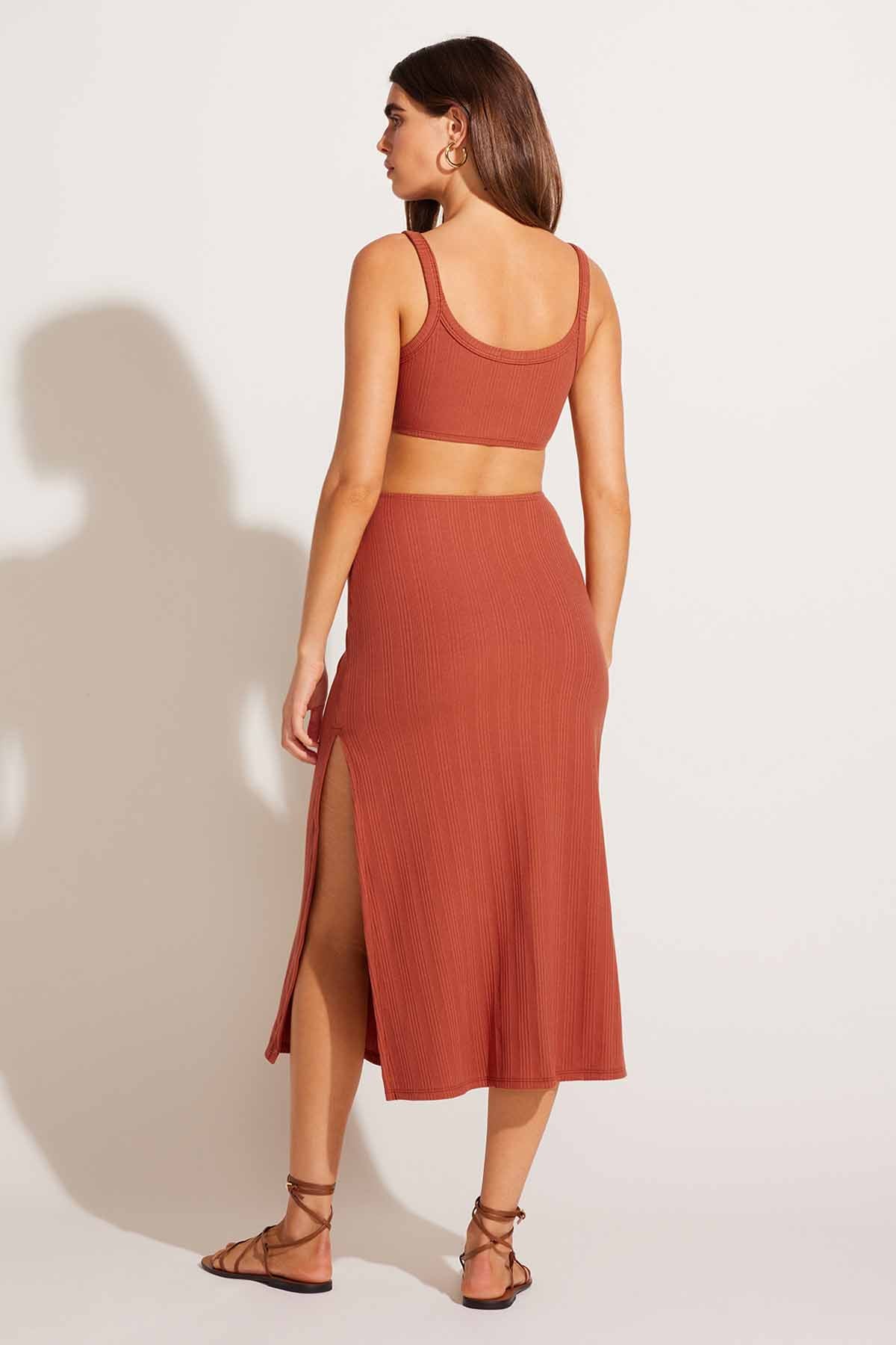 The Icon Cutout Dress - Terracotta Organic Rib - Image 4