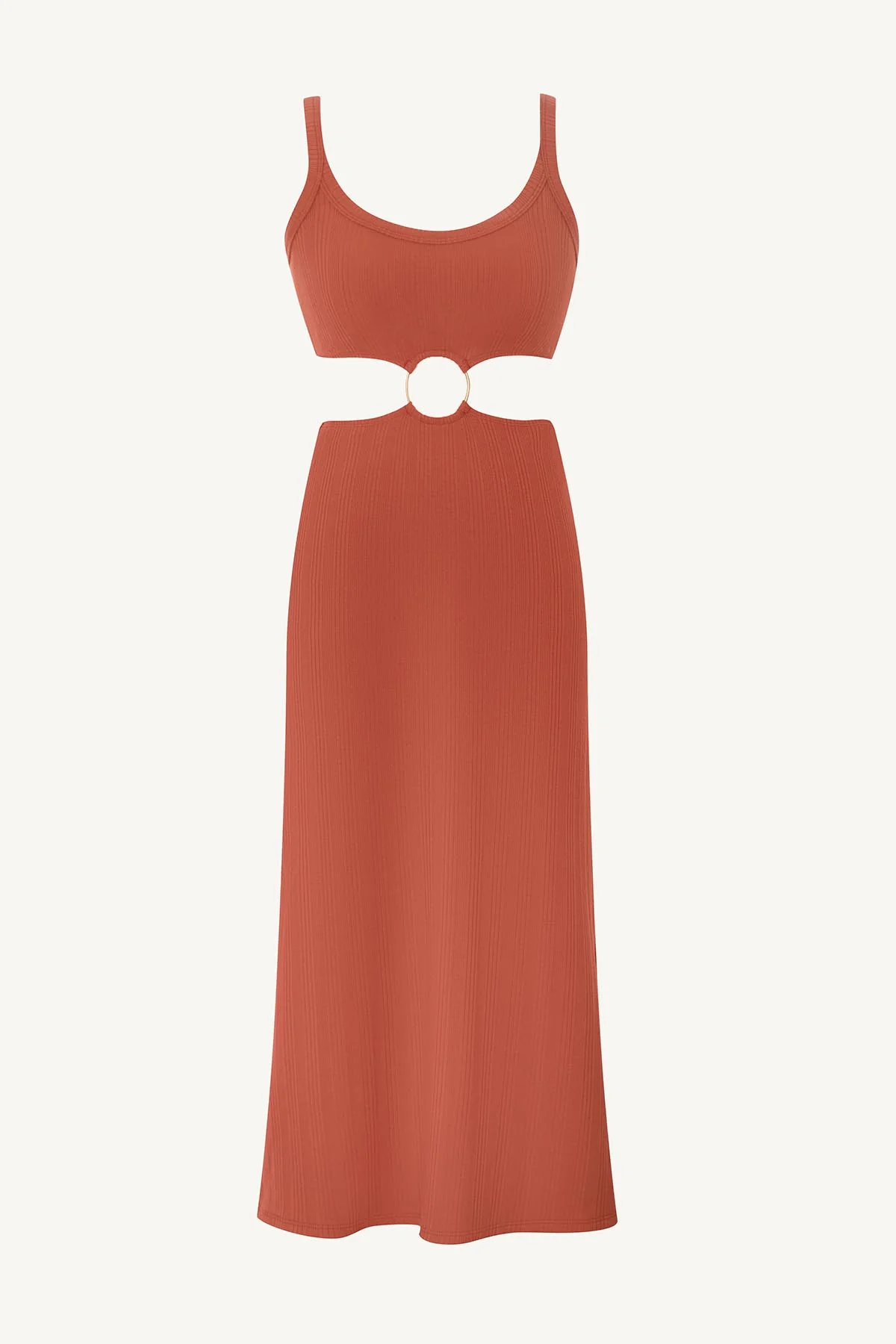 The Icon Cutout Dress - Terracotta Organic Rib - Image 5