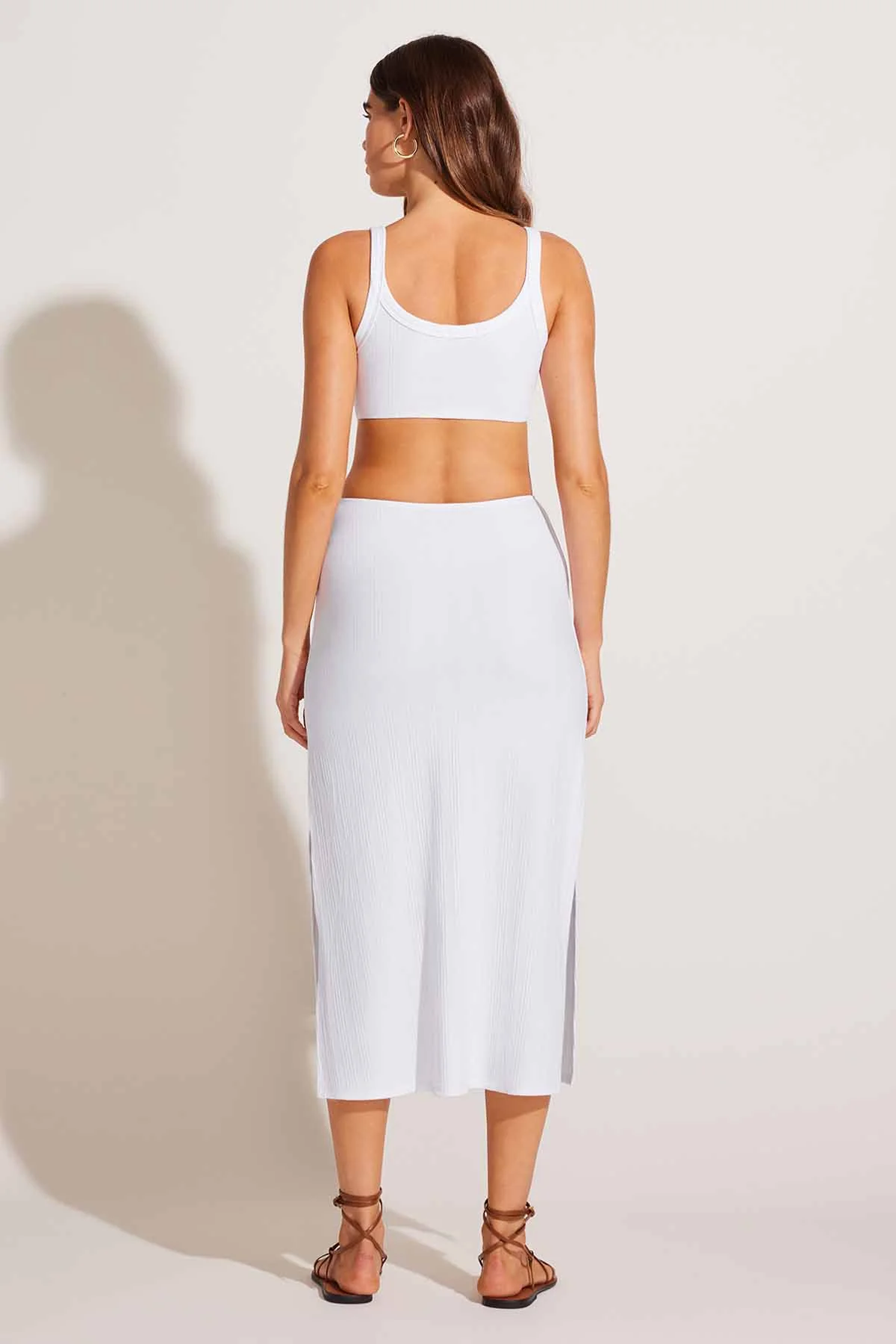 The Icon Cutout Dress - White Organic Rib - Image 4