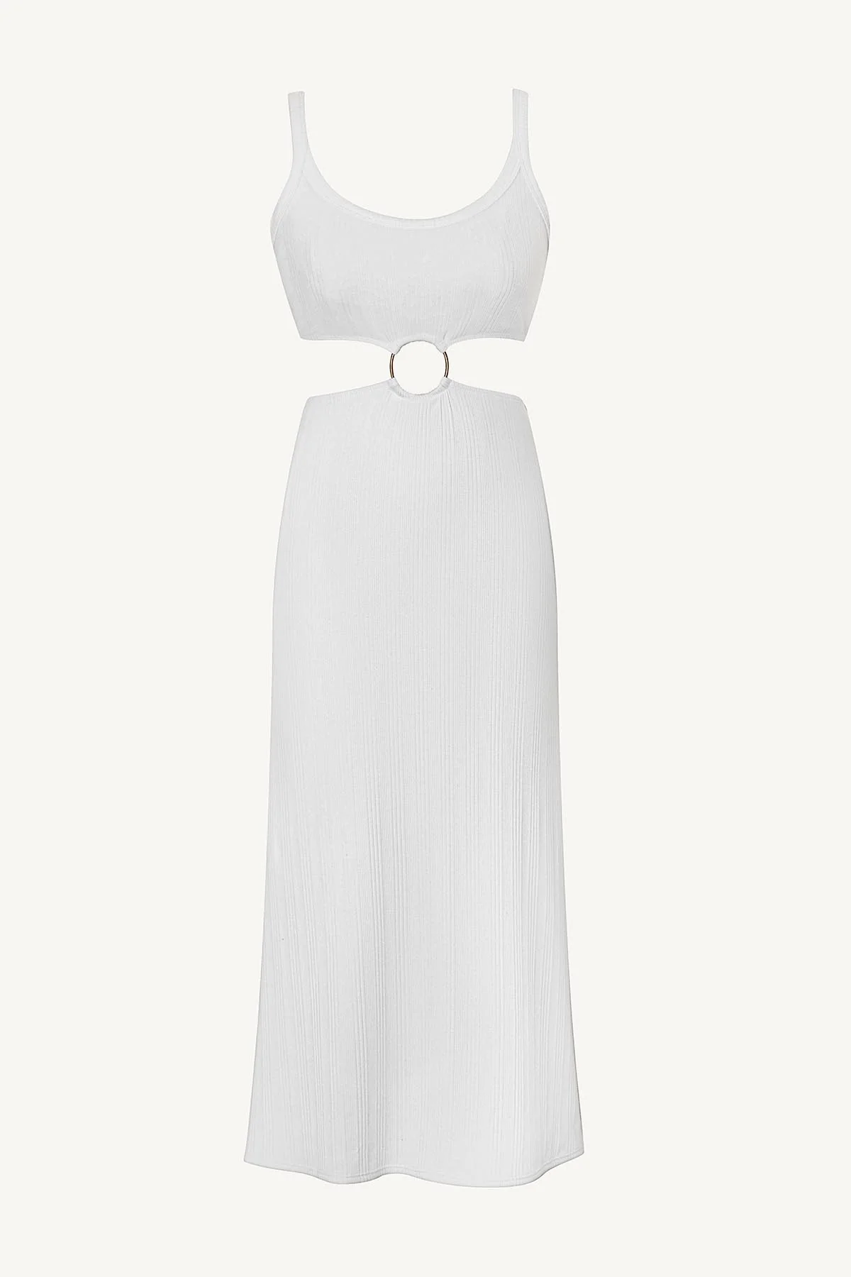 The Icon Cutout Dress - White Organic Rib - Image 5