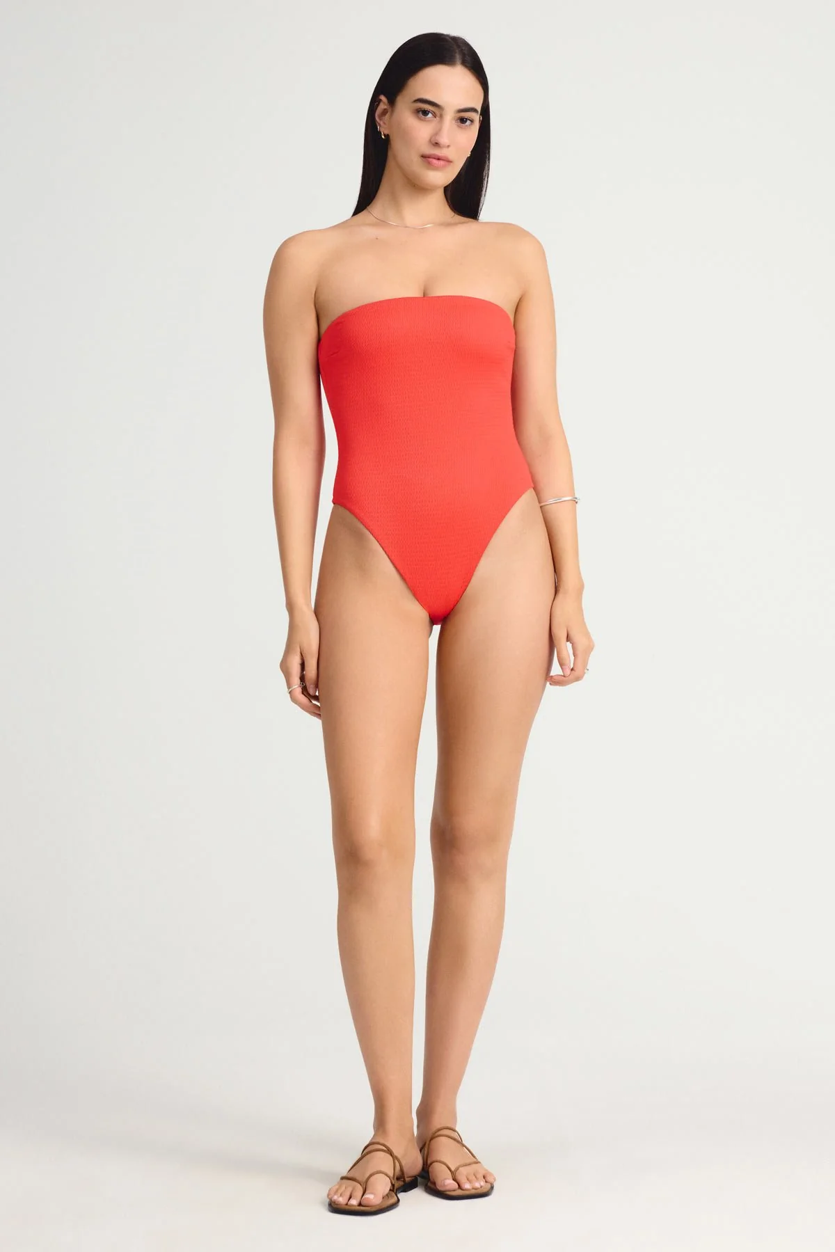 Upcycled Bandeau One Piece - Ruby EcoTex - Image 3