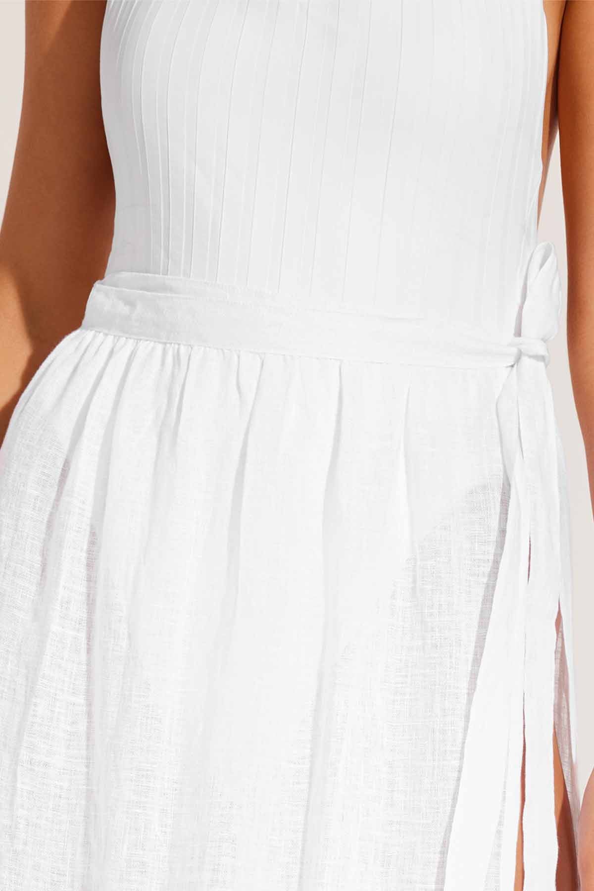 Vera Wrap Skirt - White Ecolinen - Image 2