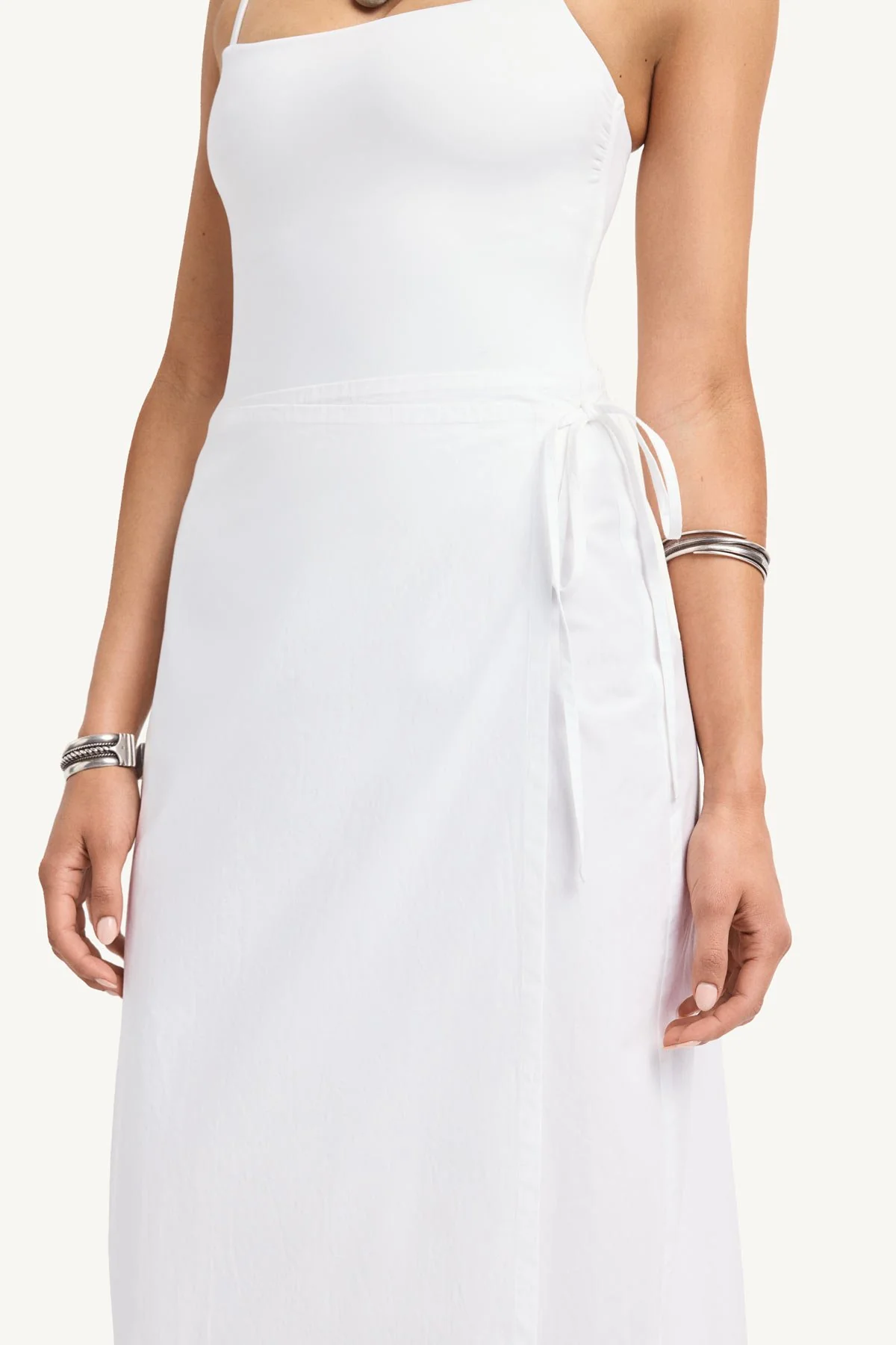 Willa Wrap Skirt - White Cotton Poplin - Image 3