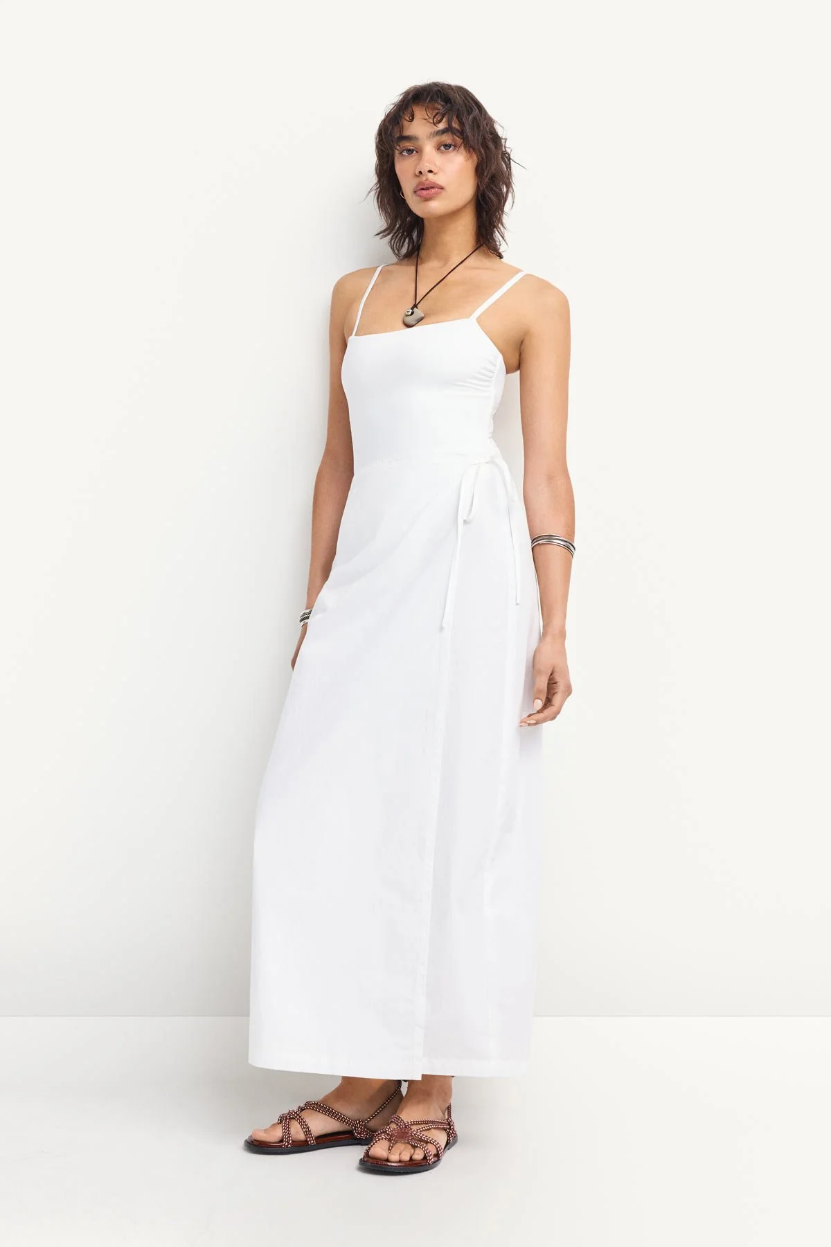 Willa Wrap Skirt - White Cotton Poplin - Image 4