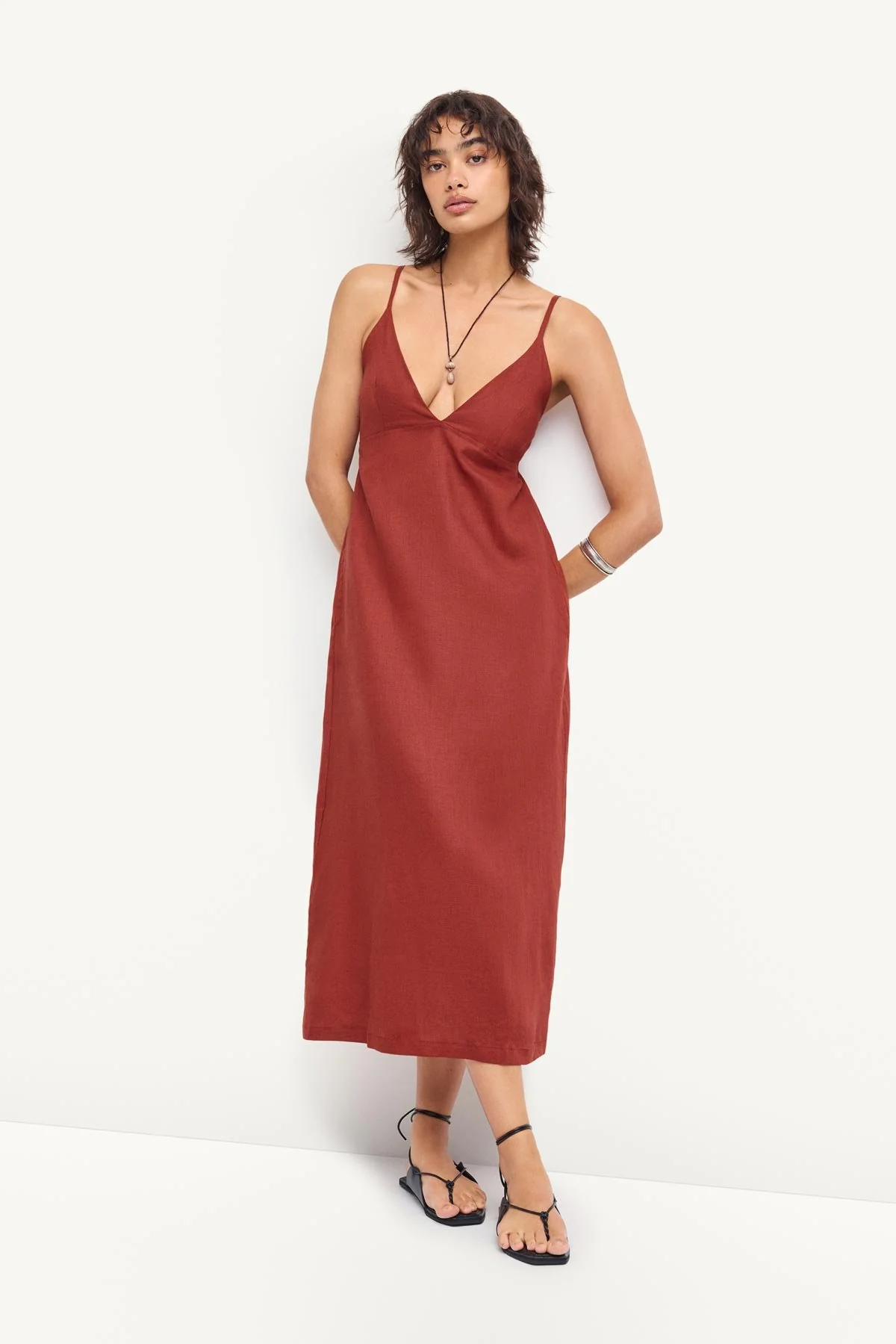 Zella Dress - Deep Madder EcoLinen - Image 2