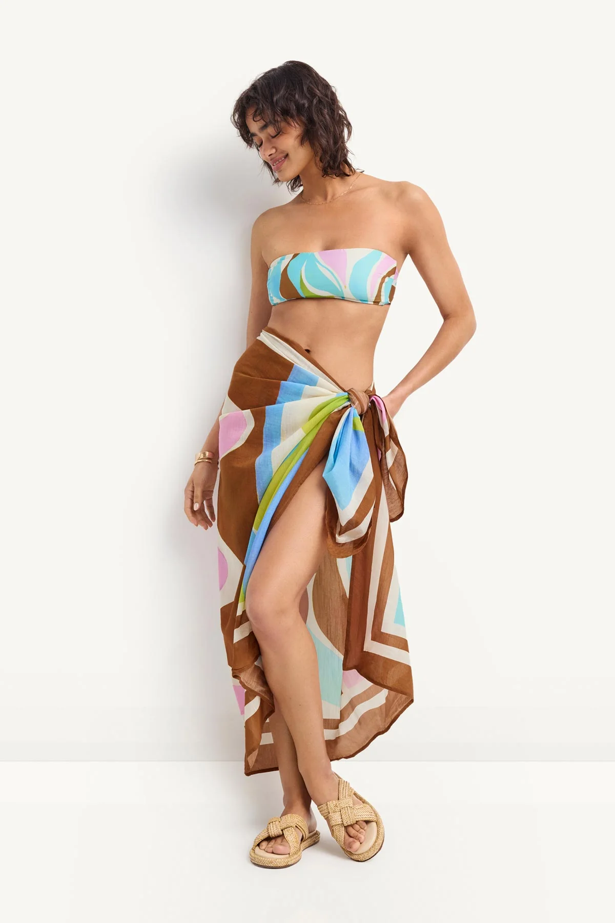 Samara Sarong - Coast Colorblock Cotton Cupro - Image 2